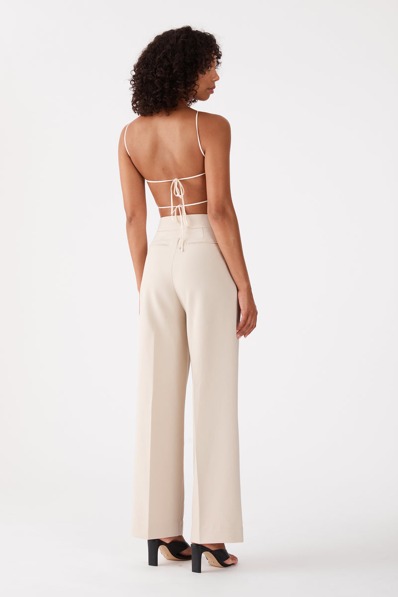 San Sloane Chantal Wide Leg Pant Ecru