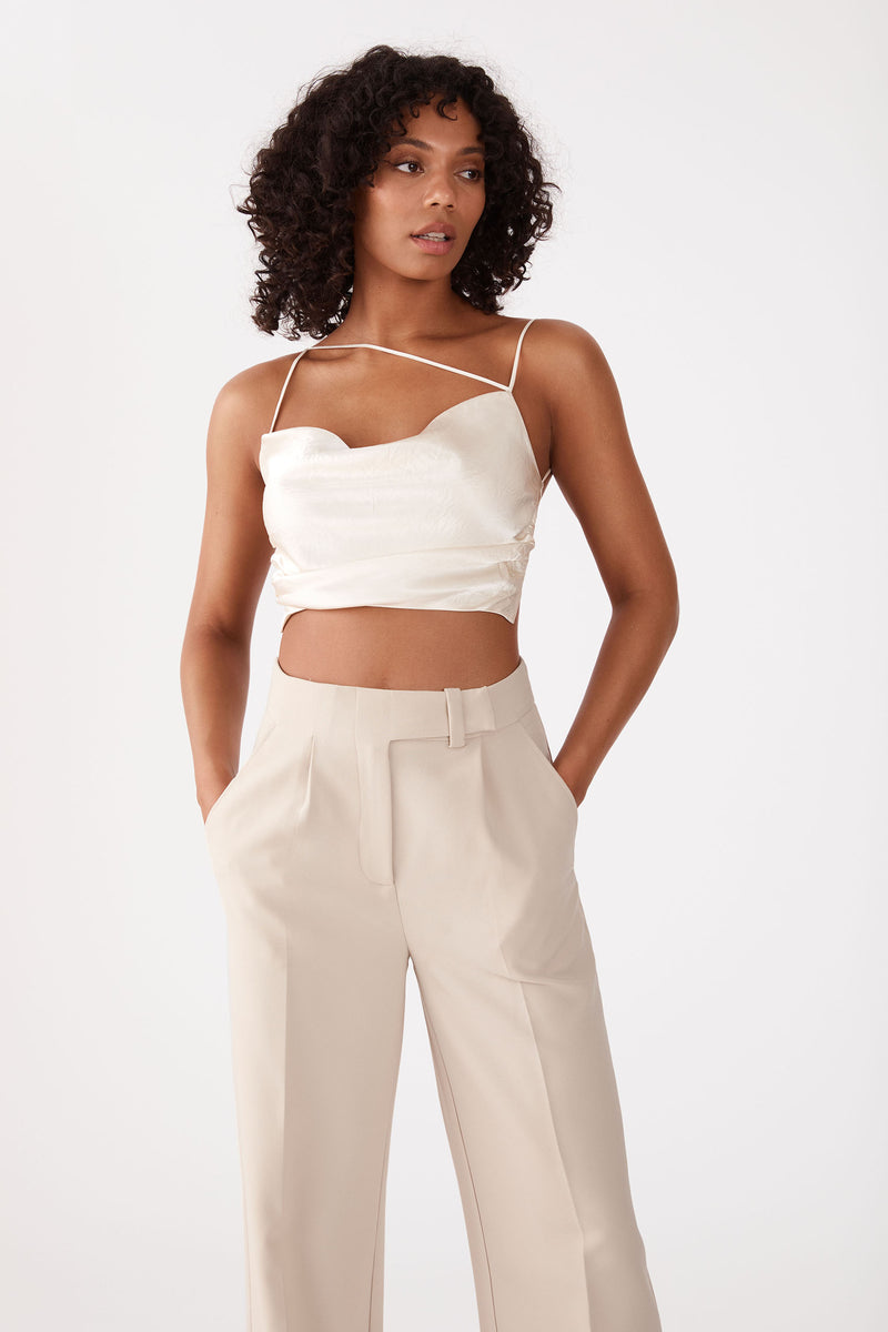 San Sloane Chantal Wide Leg Pant Ecru