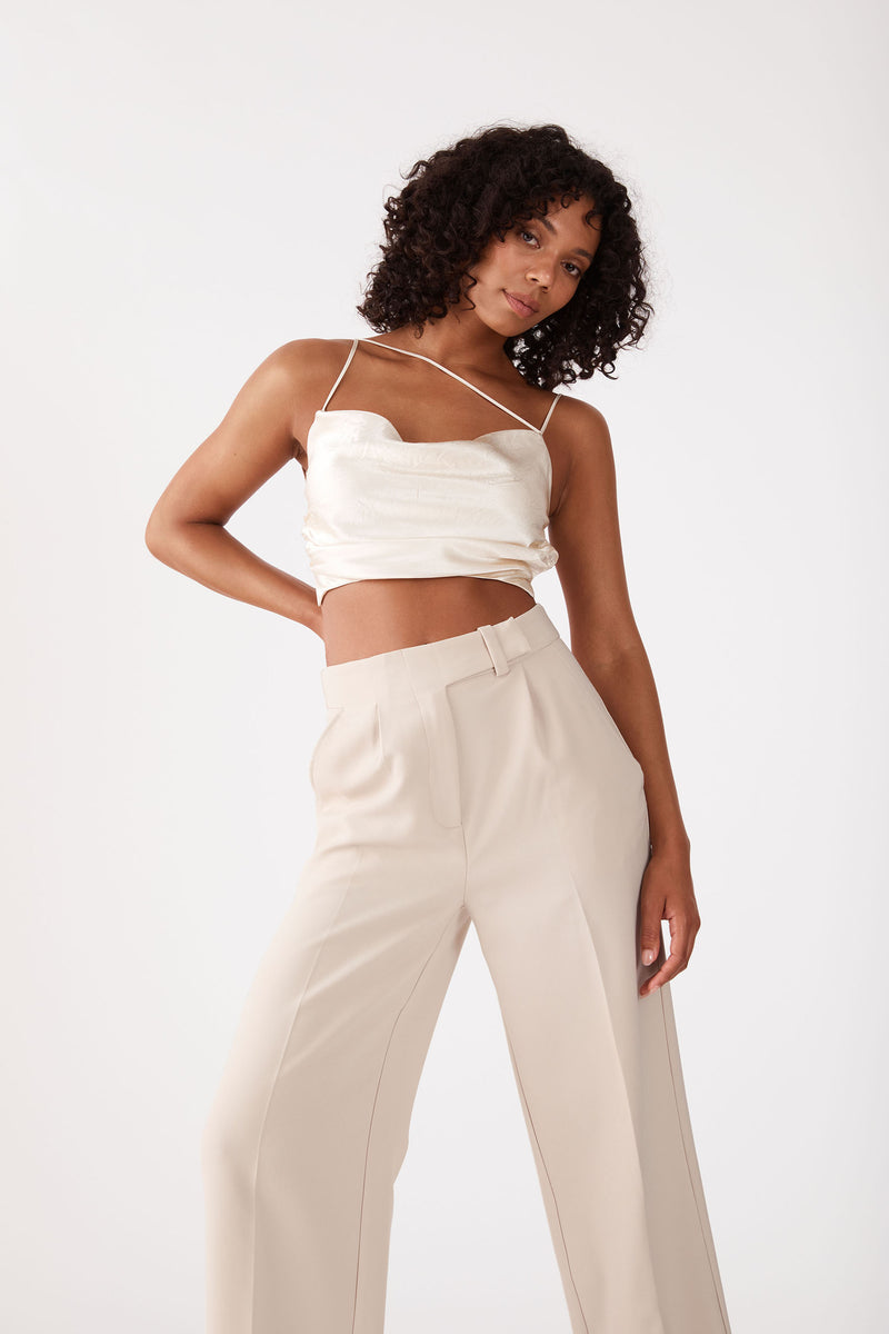 San Sloane Chantal Wide Leg Pant Ecru