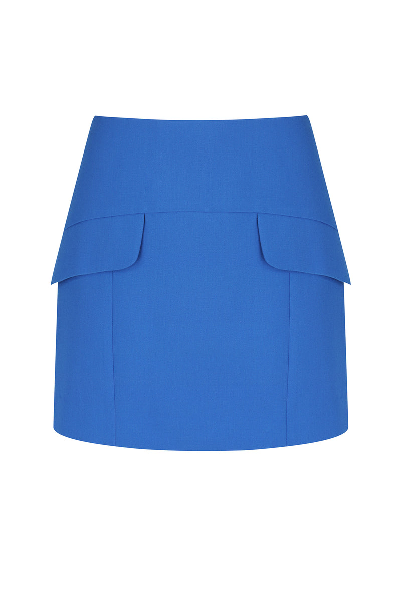 SHONA JOY IRENA CONTOUR MINI SKIRT - COBALT