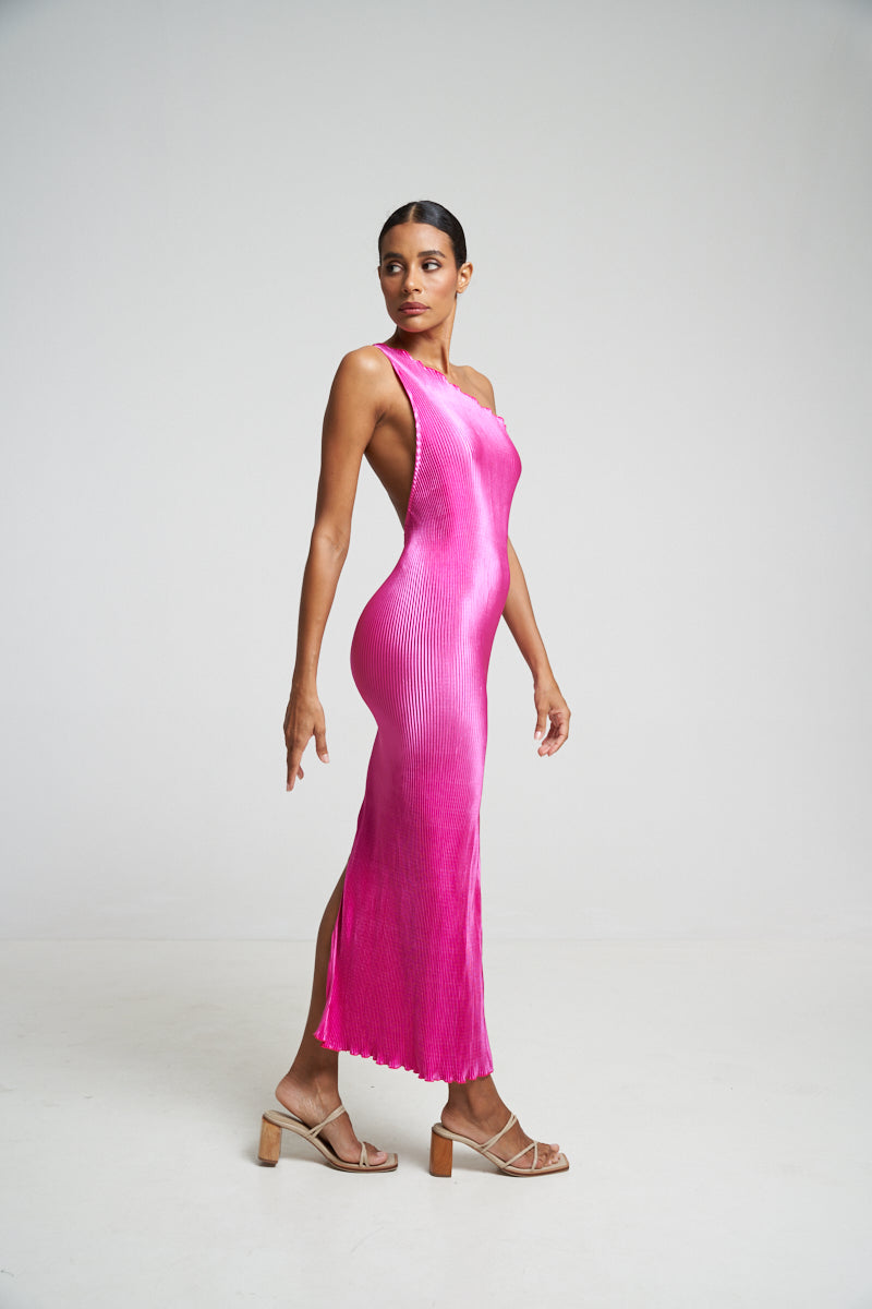 L'idee Naomi Split Gown Flamingo